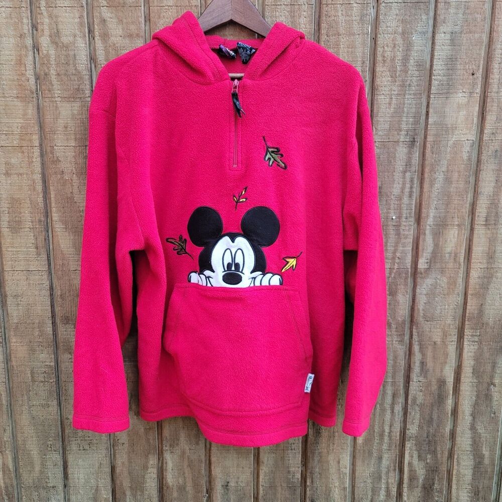 Mickey Unlimited Pullover Red Fleece Embroidered Mickey Womens Size 18W/20W